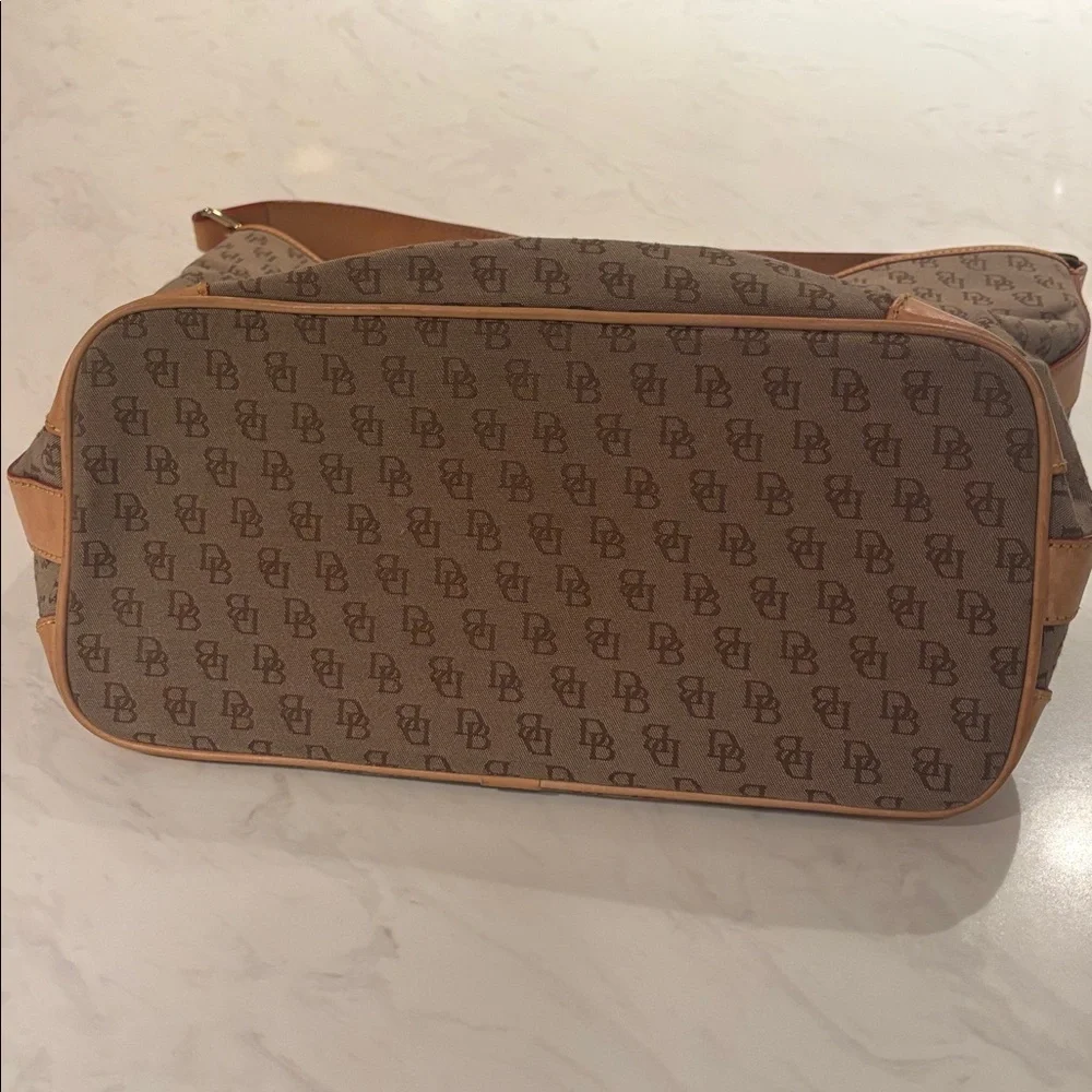 Dooney & Bourke Brown Monogrammed Women's Bucket Hobo Bag
